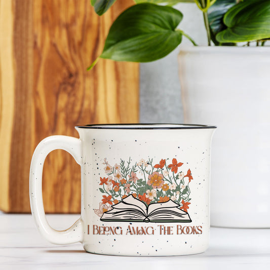 Ceramic Speckled Mug- I Belong Among The Books